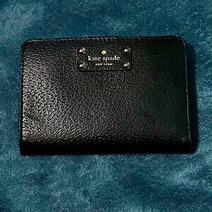 Kate Spade black leather bi fold wallet